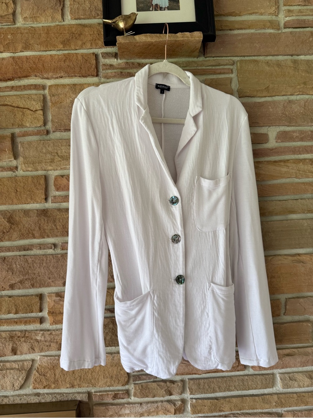 Bleusalt Big Rock Blazer jacket size S white